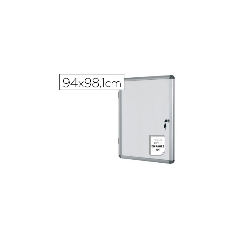 Vitrina de anuncios bi-office fondo magnetico extraplana de interior 940x981 mm