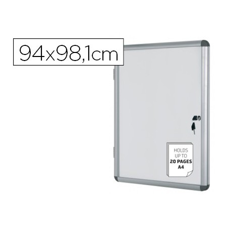 Vitrina de anuncios bi-office fondo magnetico extraplana de interior 940x981 mm
