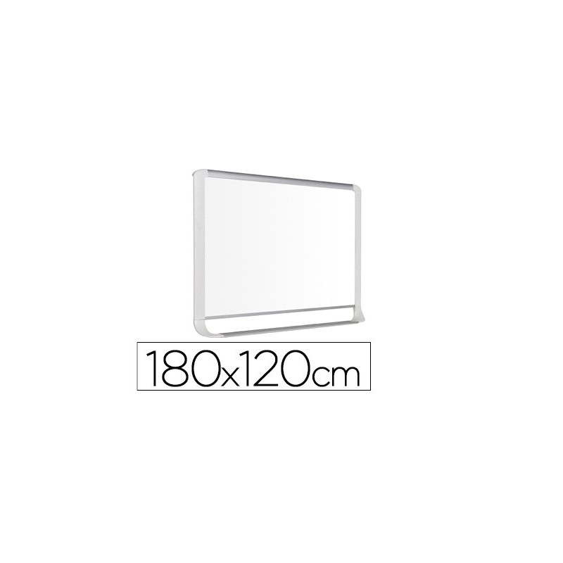 Pizarra blanca bi-office lacada con bandeja integrada 180x120 cm