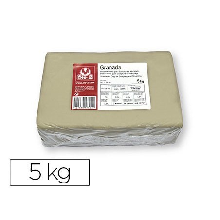 Pasta de modelar sio-2 gres granada para escultura y modelado paquete de 5 kg