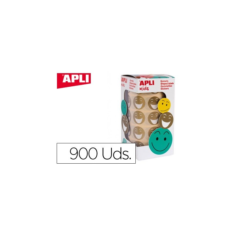 Gomets apli autoadhesivo smile oro cara feliz rollo de 900 unidades Gomets apli autoadhesivo smile oro cara feliz rollo de 900 unidades