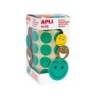 Gomets apli autoadhesivo smile verde cara feliz rollo de 900 unidades