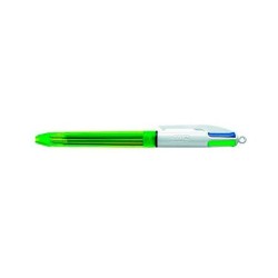 Boligrafo bic cuatro colores azul / negro / rojo / amarillo fluor punta media 1 mm