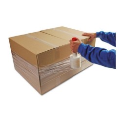 Film extensible manual ancho 100 mm largo 150 mt espesor 23 micras transparente