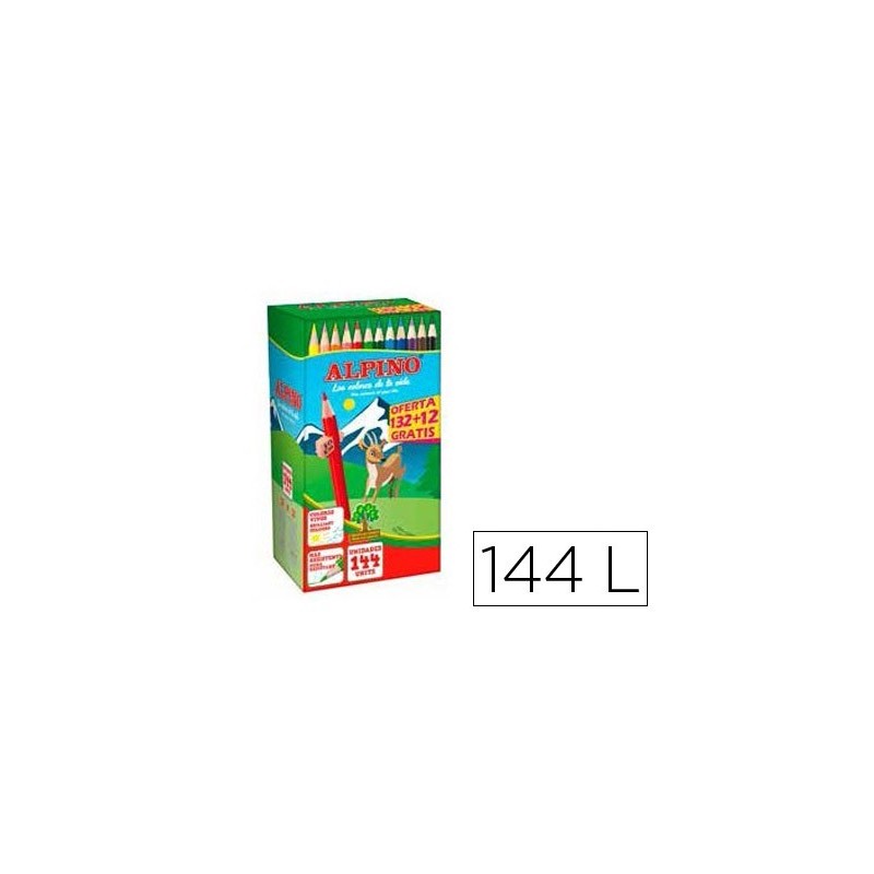 Lapices de colores alpino school pack de 132  12 unidades obsequio colores surtidos