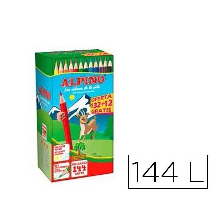 Lapices de colores alpino school pack de 132  12 unidades obsequio colores surtidos