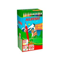 Lapices de colores alpino school pack de 132  12 unidades obsequio colores surtidos