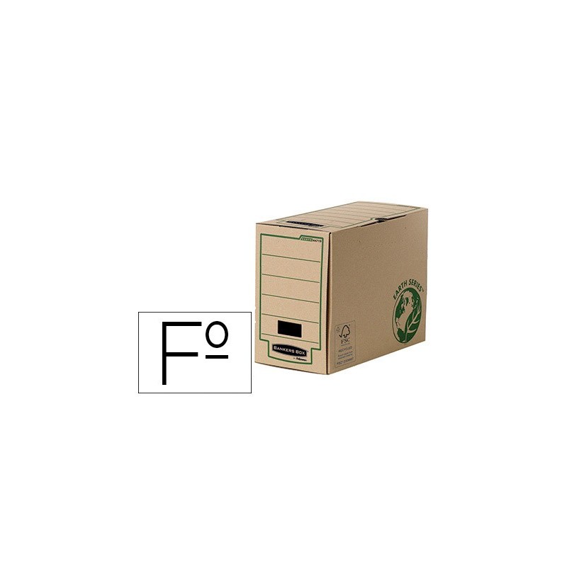 Caja archivo definitivo fellowes folio carton reciclado lomo 150 mm