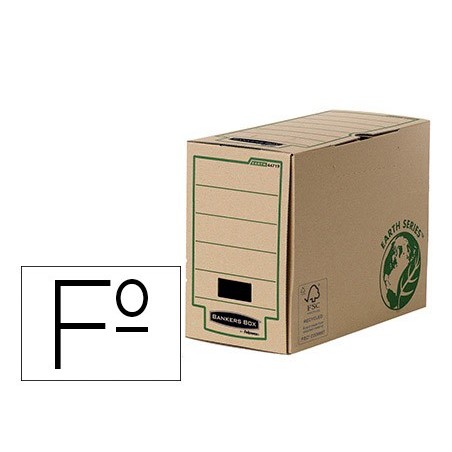 Caja archivo definitivo fellowes folio carton reciclado lomo 150 mm