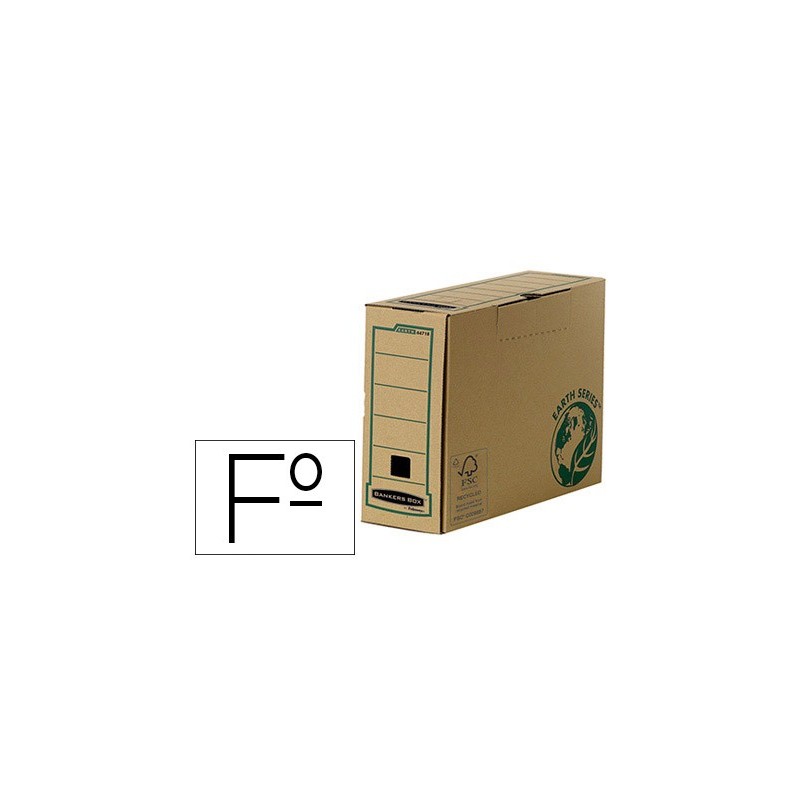 Caja archivo definitivo fellowes folio carton reciclado lomo 100 mm