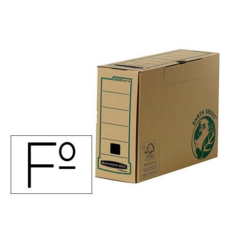 Caja archivo definitivo fellowes folio carton reciclado lomo 100 mm
