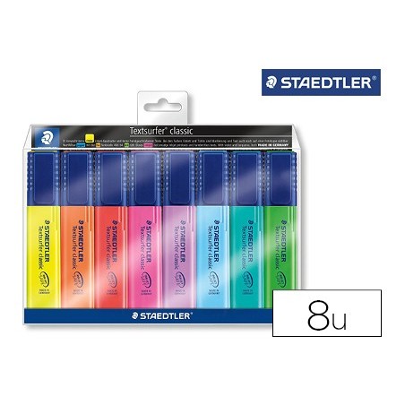 Rotulador staedtler textsurfer 364 fluorescente bolsa de 6 unidades colores surtidos  2 regalo