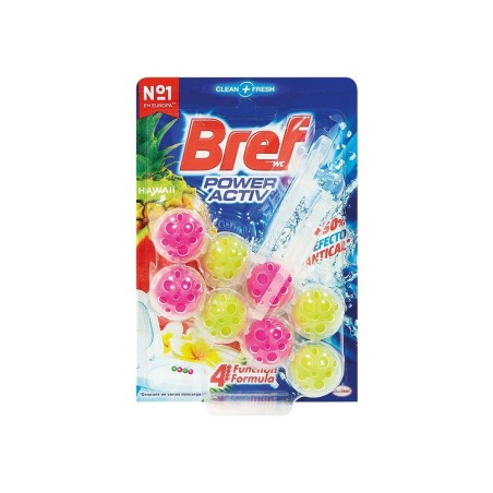 Desinfectante y ambientador de inodoro bref wc poder activo hawaii 50 g blister de 2 unidades