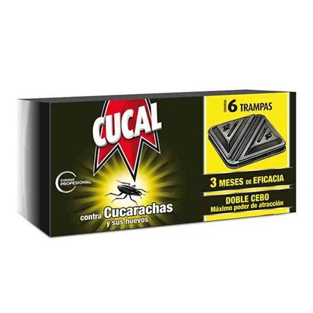 Trampa cucal contra cucarachas y huevos doble cebo 3 meses de eficacia pack de 6 trampas