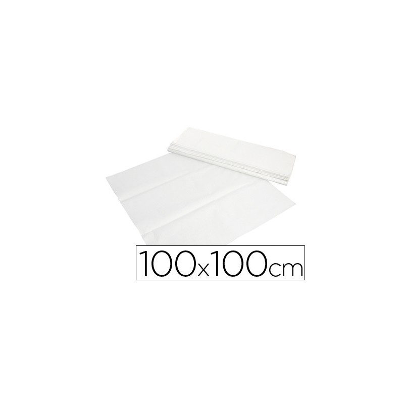 Mantel de papel blanco en hojas 100x100 cm caja de 400 unidades