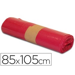 Bolsa basura industrial roja 85x105cm galga 110 rollo de 10 unidades