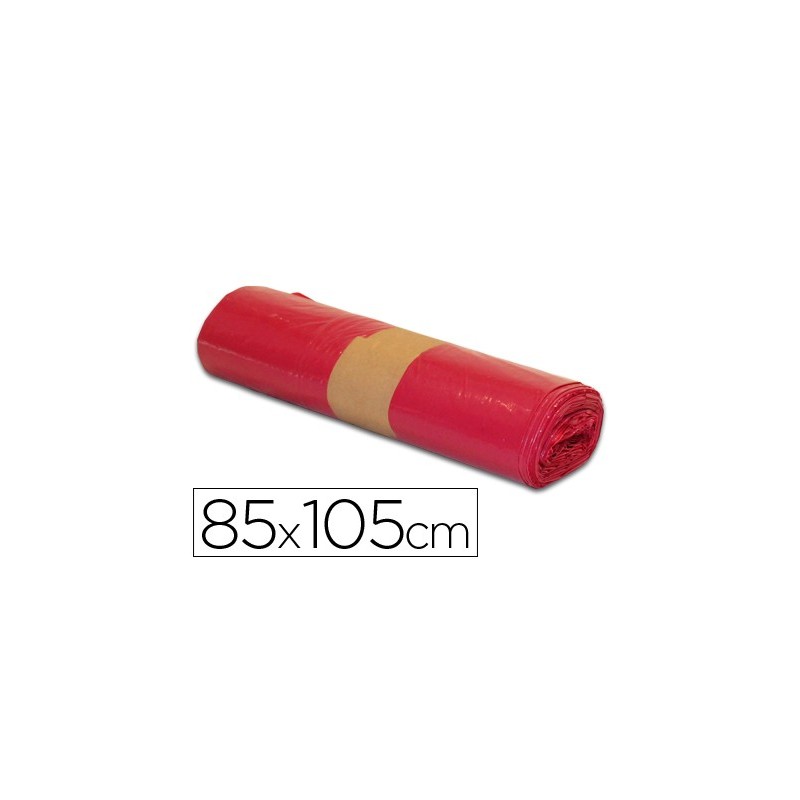 Bolsa basura industrial roja 85x105cm galga 110 rollo de 10 unidades