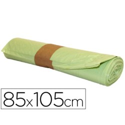 Bolsa basura industrial amarilla 85x105cm galga 110 rollo de 10 unidades