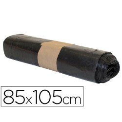 Bolsa basura industrial biznaga negra 85x105cm galga 120 rollo de 10 unidades