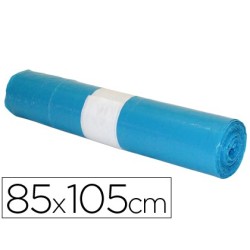 Bolsa basura industrial azul 85x105cm galga 110 rollo de 10 unidades