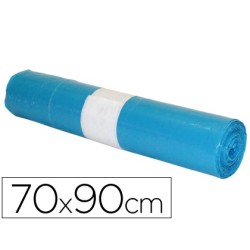Bolsa basura industrial azul 70x90cm galga 110 rollo de 10 unidades
