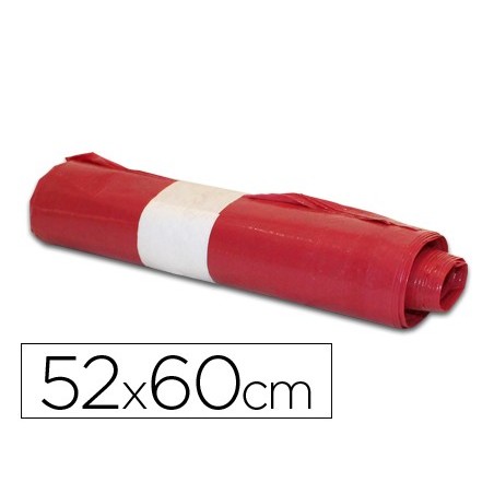 Bolsa basura domestica roja 52x60cm galga 70 rollo de 20 unidades