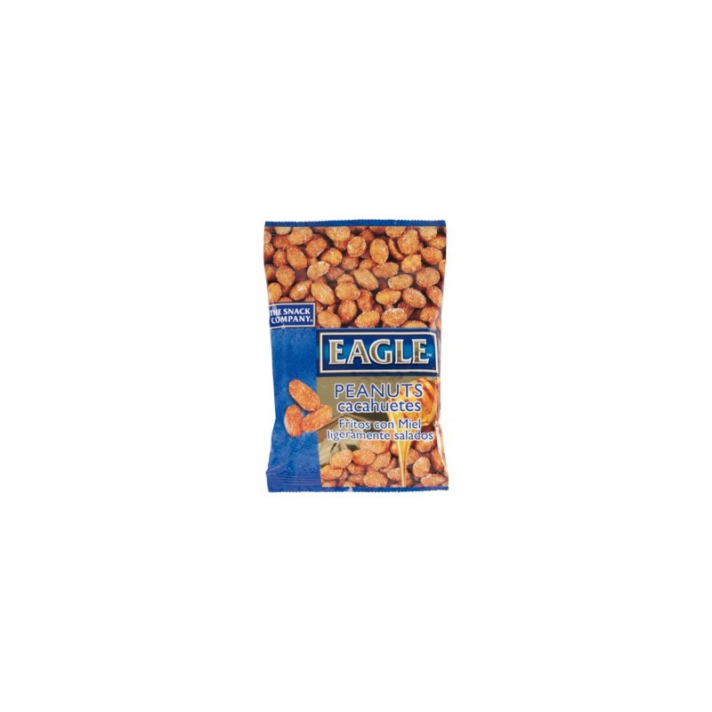 Cacahuetes fritos con miel eagle snacks ligeramente salados bolsa 75 gr