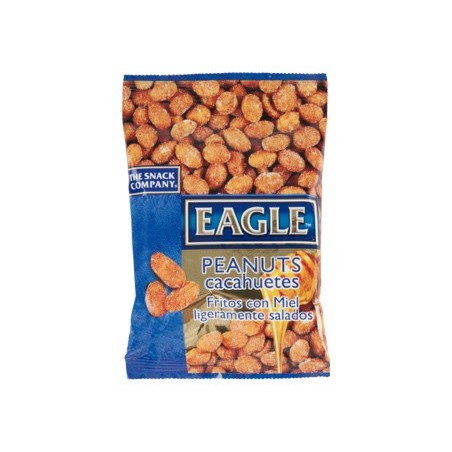 Cacahuetes fritos con miel eagle snacks ligeramente salados bolsa 75 gr