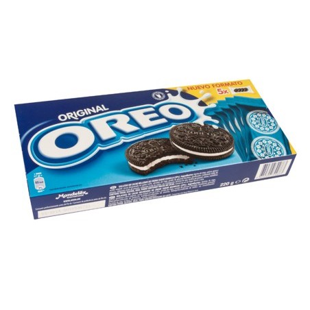 Galleta oreo original caja de 5 paquetes de 4 unidades 220 gr