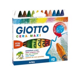 Lapices cera giotto maxi caja de 12 colores surtidos