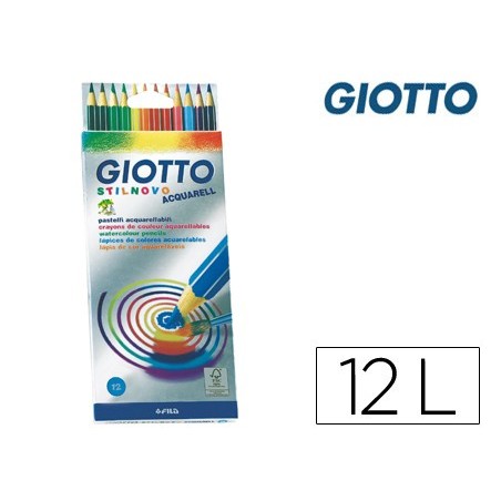 Lapices de colores giotto stilnovo acuarelables caja de 12 colores surtidos