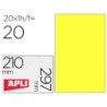 Etiqueta adhesiva apli 02878 tamaño 210x297 mm para laser fotocopiadora ink-jet caja con 20 hojas din a4 amarillo