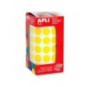 Gomets autoadhesivos circulares 15 mm amarillo en rollo con 2832 unidades