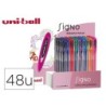 Boligrafo uni ball um-120 signo 0,7 mm tinta gel expositor de 48 colores basicos