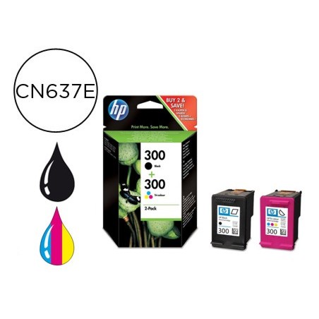 Ink-jet hp n.300 negro  tricolor deskjet photosmart envy pack 2