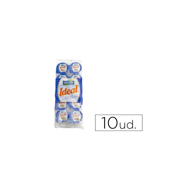 Leche evaporada ideal porciones de 7,5 gr envase de 10 unidades
