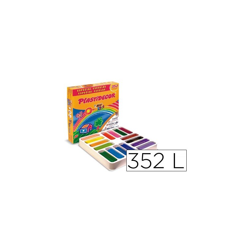 Lapices cera plastidecor school pack de 352 unidades colores surtidos 16 x color Lapices cera plastidecor school pack de 352 unidades colores surtidos 16 x color