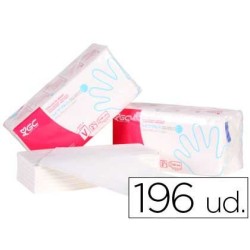 Toalla de papel mano engarzada ecologica 20x23 cm 2 capas paquete con 196 unidades