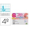 Recambio liderpapel cuarto apaisado pautaguia 100 hojas 75 g cuadriculado pautado 8 mm con margen 2 taladros