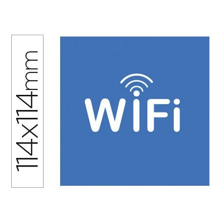 Etiqueta adhesiva apli de señalizacion simbolo wifi 114x114 mm