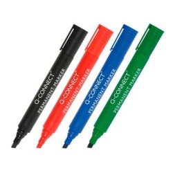 Rotulador q-connect marcador permanente negro punta biselada 5 mm