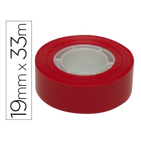 Cinta adhesiva apli 33 mt x 19 mm color rojo