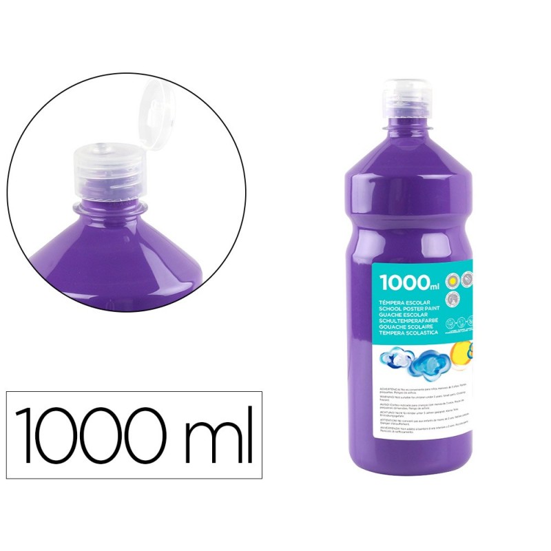 Tempera liquida liderpapel escolar 1000 ml violeta