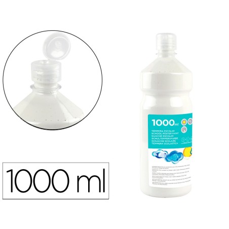 Tempera liquida liderpapel escolar 1000 ml blanco