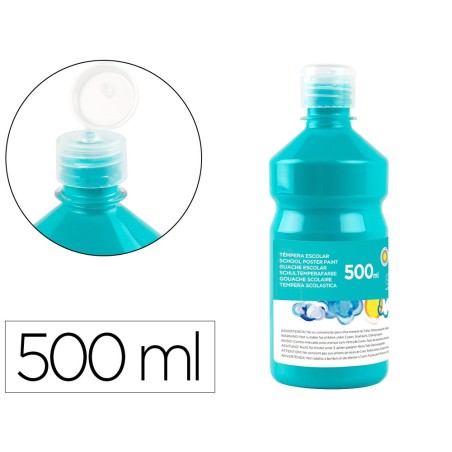 Tempera liquida liderpapel escolar 500 ml turquesa