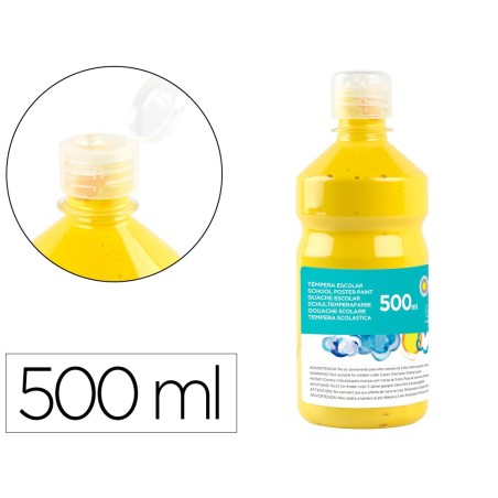 Tempera liquida liderpapel escolar 500 ml amarillo