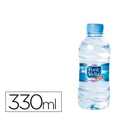 Agua mineral natural font vella botella sant hilari 330 ml
