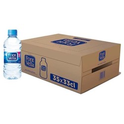 Agua mineral natural font vella botella sant hilari 330 ml