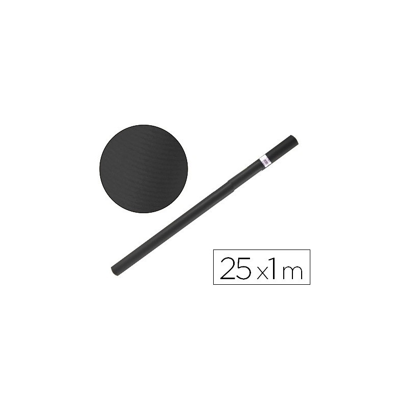 Papel kraft liderpapel negro rollo 25x1 mt