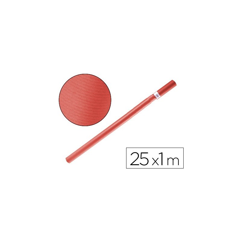 Papel kraft liderpapel rojo rollo 25x1 mt